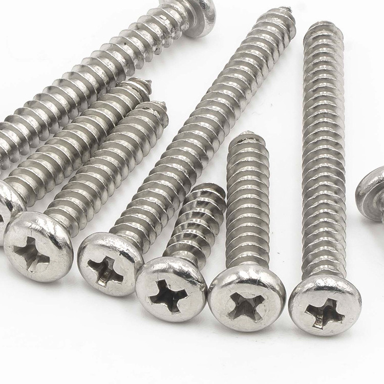 Top Quality Drive Type Thread Stainless Screw Steel 304 316 Phillips Micro Phillips Pan Round Head Self-Tapping Screw