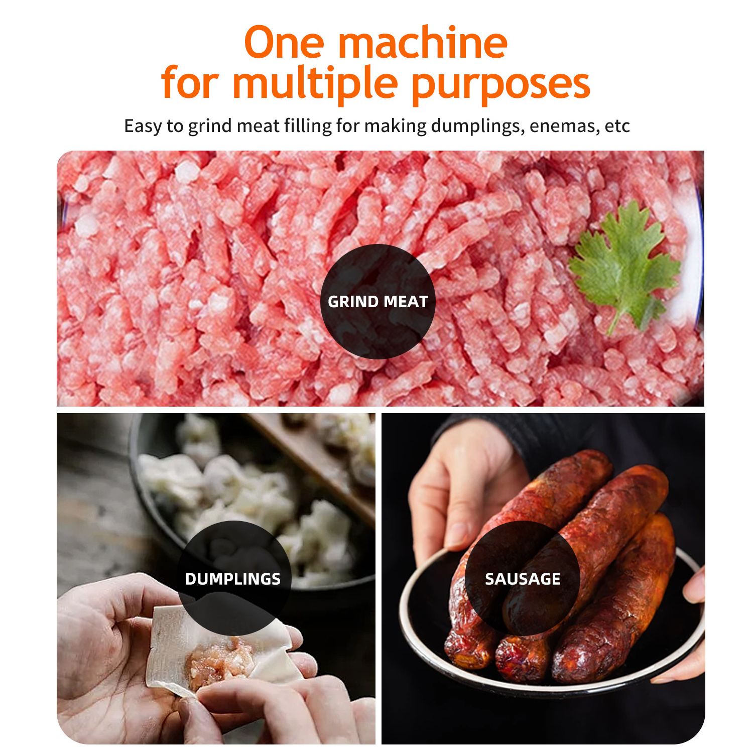 Vertical 3kw Electric Heavy Duty Industrial Stainless Steels Meat Mincer 520kg/h Commercial Meat Grinder For Abattoirs