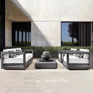 Outdoor Sofa Set Furniture Patio Garden Sofas Modern Metal Outdoor Furniture Conversation Sets Aluminum Sofa