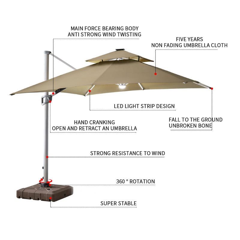 Outdoor Furniture Parasol Unique Patio Umbrella Pole Stylish MAP Mirror Bag Silk Modern Beach Umbrella for Garden Pool Aluminium