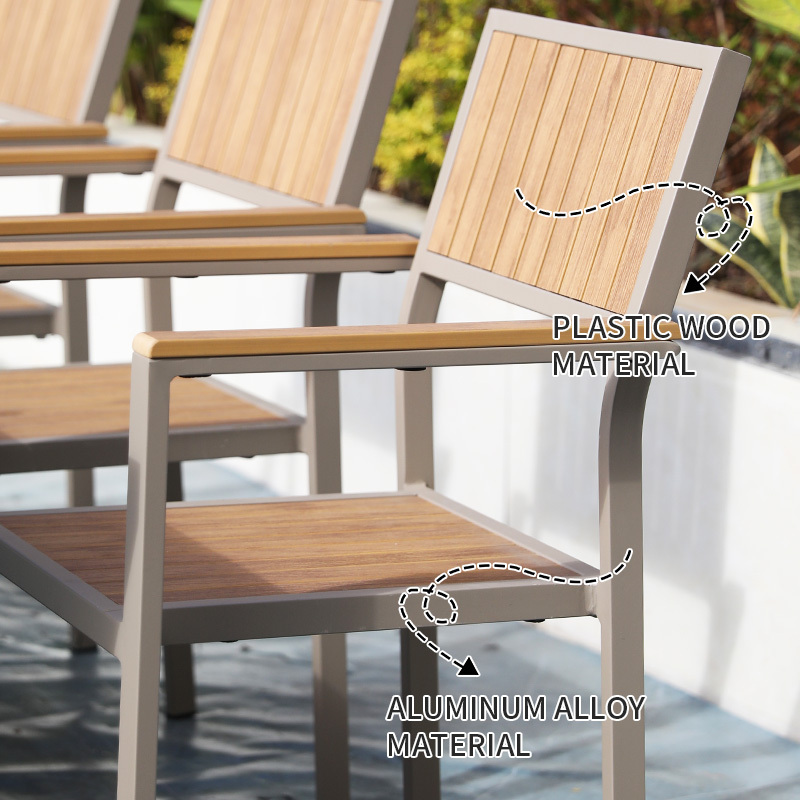 New Style Outdoor Garden Tables and Chairs Outdoor Dining Table and Charis for Aluminum Outdoor Cafe Restaurant Furniture Metal