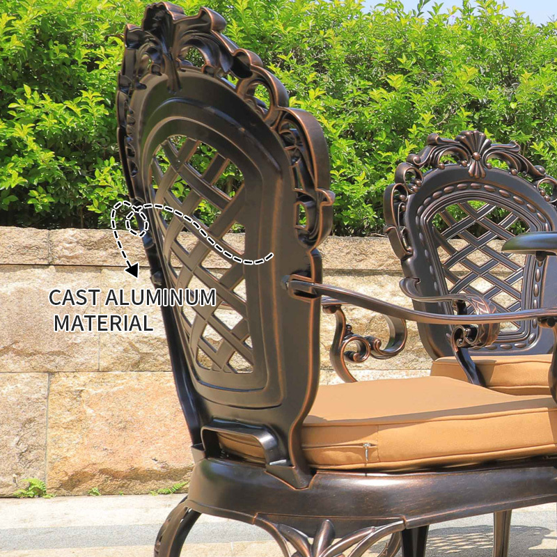 Park cast aluminium chair events parties outdoor terrace bronze garden chair  garden furniture outdoor chairs