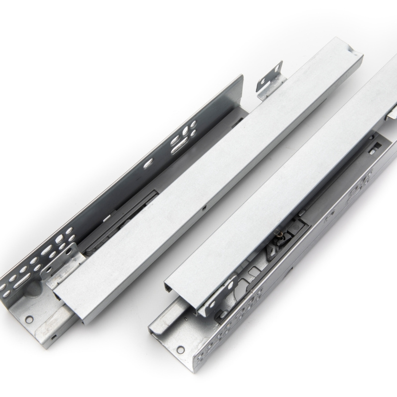 2 Fold Self Locking Invisibal Hydraulic Telescopic Drawer Runner Slides Undermount Drawer Slides Guides With Pin