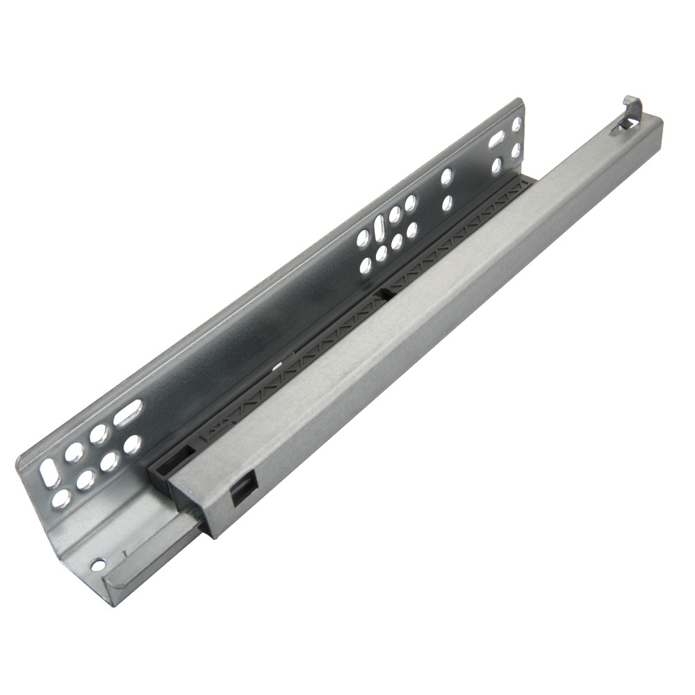 Low MOQ Concealed Slide Cold Rolled Steel Partial Extension Two Sections Under mount Push Open Drawer Slides