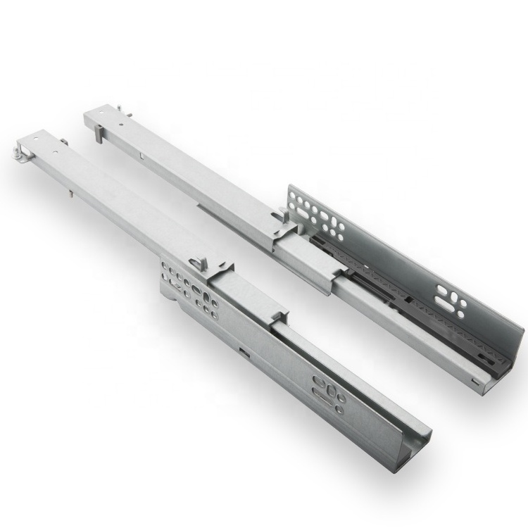 zhimei Cold Rolled Steel Classical Cheap 3 fold Full Extension Concealed Slide Rail Push To Open Under Mount Drawer Slides