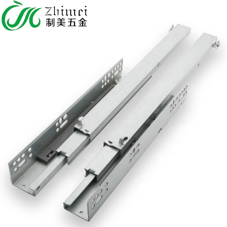 3 fold damper basket drawers channel push to open hidden telescopic rails soft close under mount concealed drawer slide