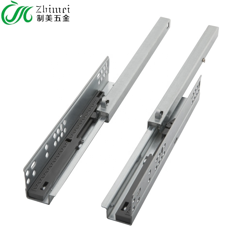 Cold Rolled Steel Partial Extension Two Sections Undermount Push To Open Concealed  Drawer Slide