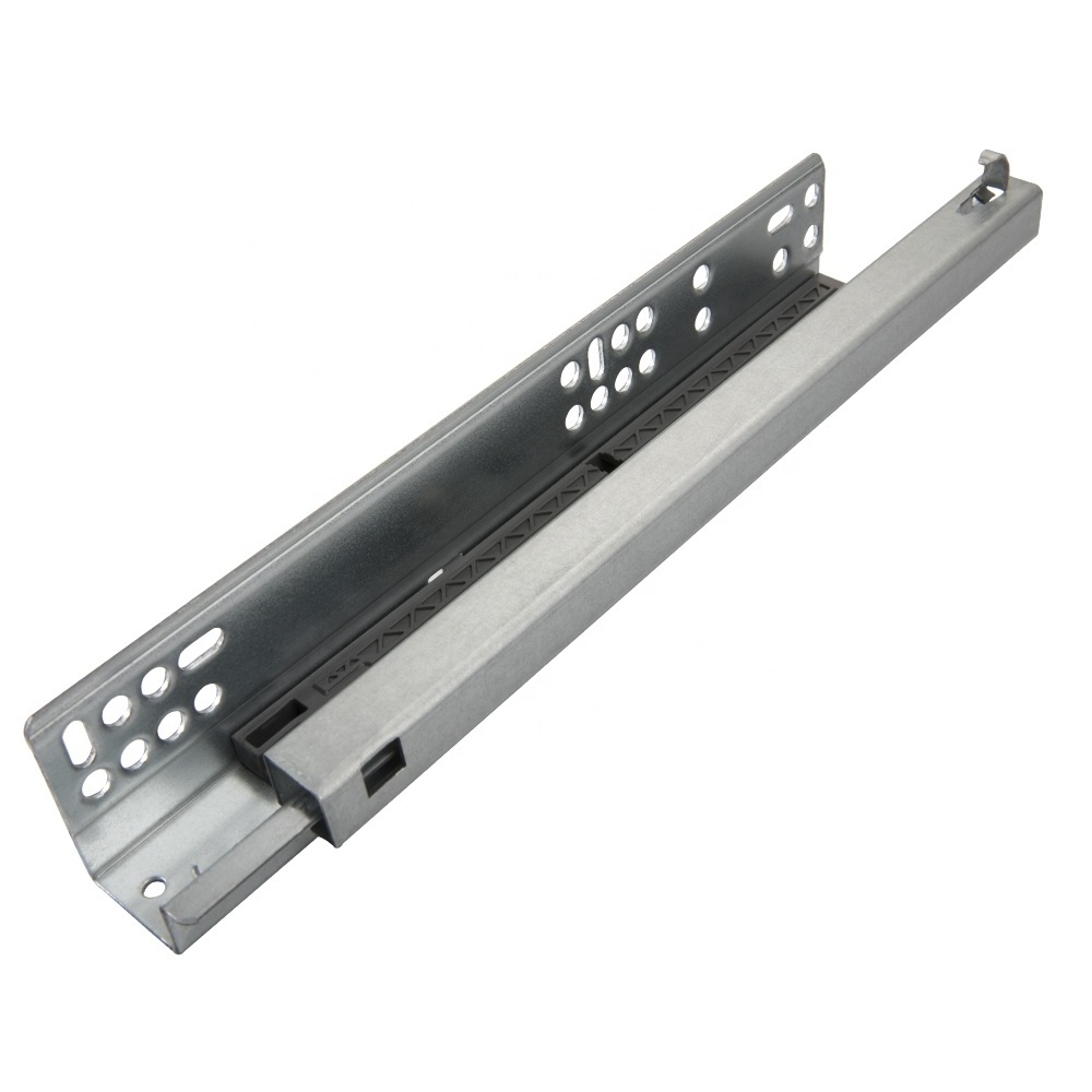 Cold Rolled Steel Partial Extension Two Sections Undermount Push To Open Concealed  Drawer Slide