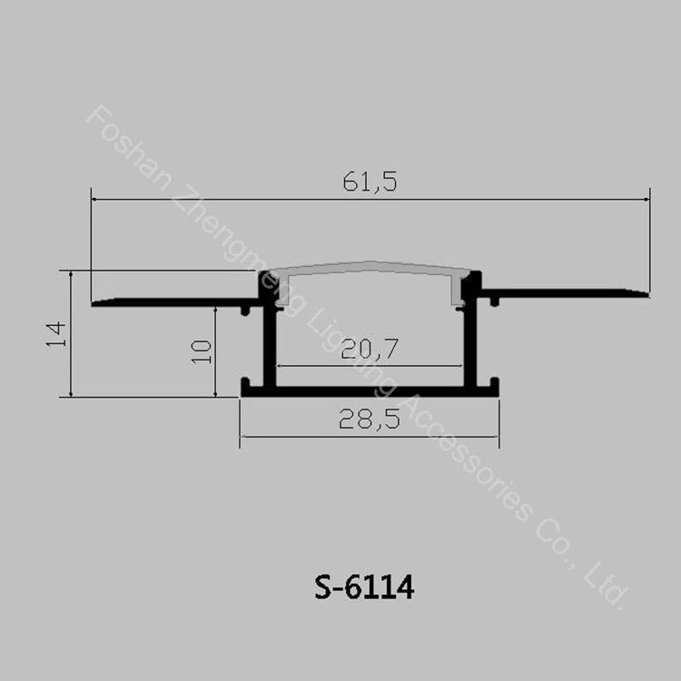 Z-6114 recessed plaster u channel led aluminum profile architectural