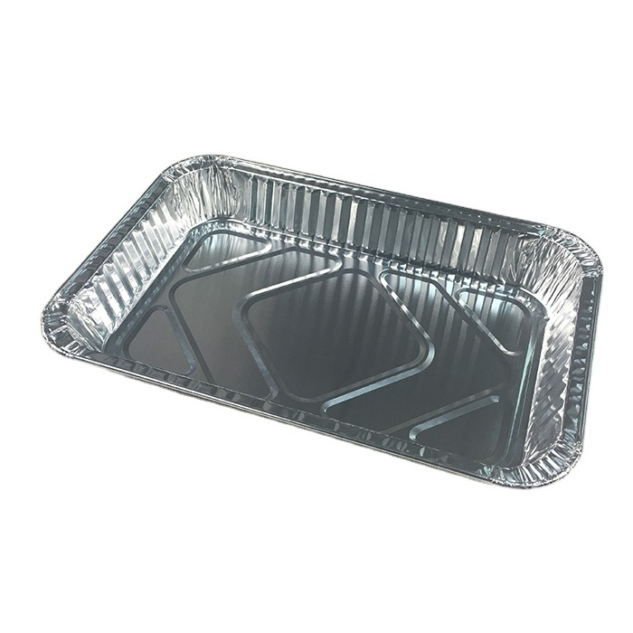 1800ml Large Aluminum Foil Tin Trays Rectangle Full Size Baking Containers Pie Dish Bbq Grill Plate