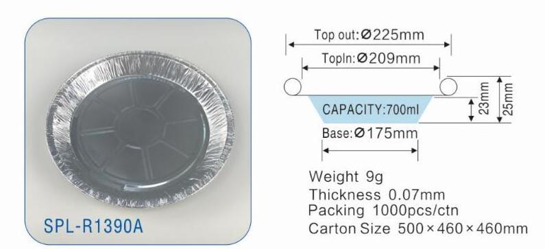 9 Inch Round Aluminum Foil Pie Pans Disposable Food Aluminum Foil Plates Packaging Container