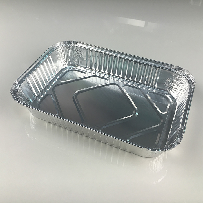 1800ml Large Aluminum Foil Tin Trays Rectangle Full Size Baking Containers Pie Dish Bbq Grill Plate