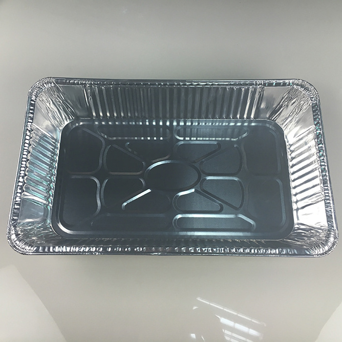 1800ml Large Aluminum Foil Tin Trays Rectangle Full Size Baking Containers Pie Dish Bbq Grill Plate