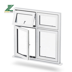 PVC grey french windows double glazed upvc casement window