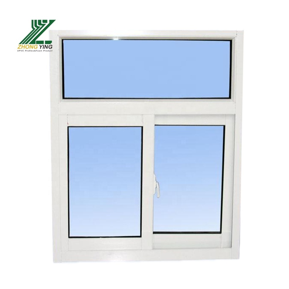 PVC grey french windows double glazed upvc casement window