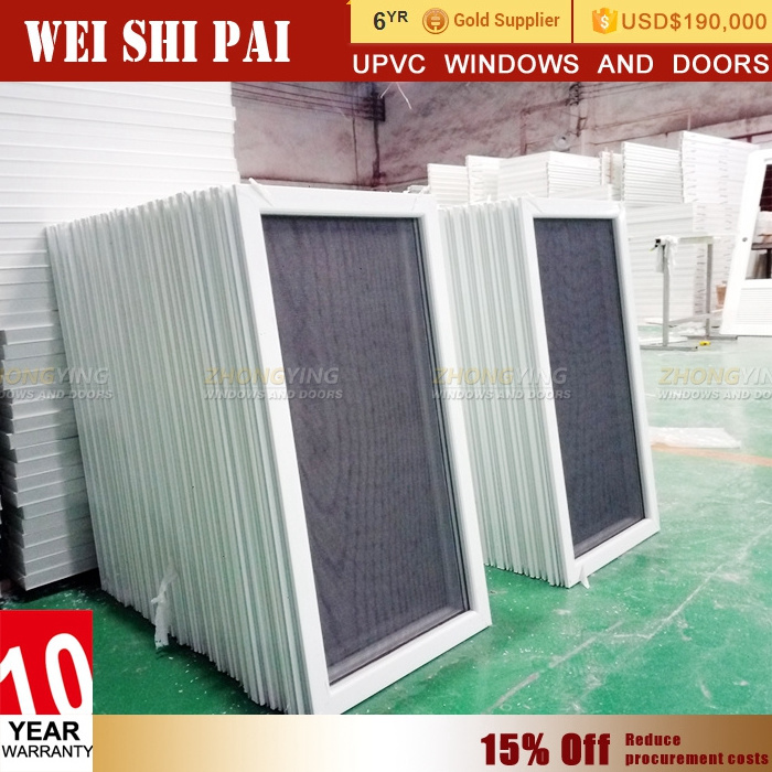 Standard Profile Conch Frame Horizontal Casement Glass Double Plastic Material Grill Sliding Window Upvc