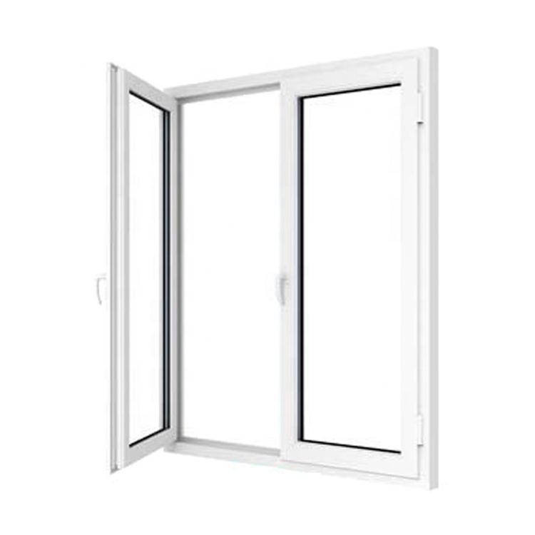 Standard Profile Conch Frame Horizontal Casement Glass Double Plastic Material Grill Sliding Window Upvc