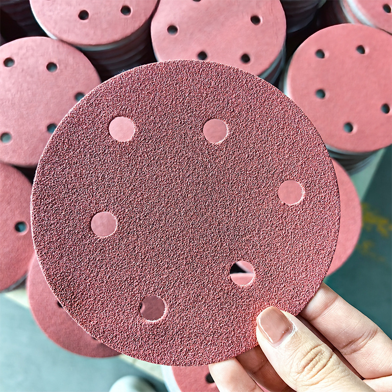 Support OEM & ODM Aluminum Oxide 6 Inch Abrasive Sandpaper 120 Grit 6 Holes Sanding Paper Disc Used On Paint And Wood