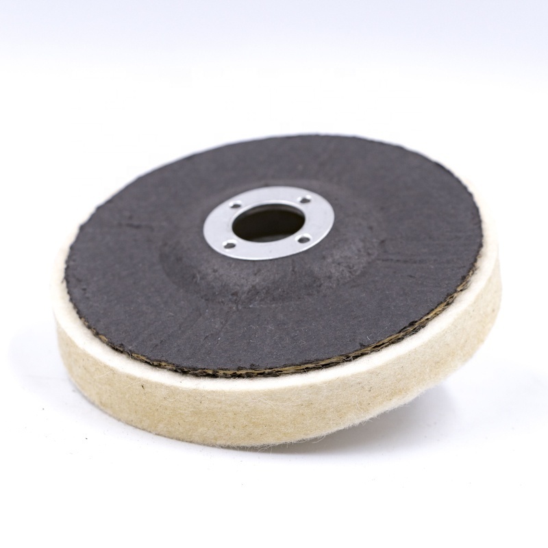 High Quality Felt 100%  Wool 115mm 4-1/2 inch Polishing Wheels Vertical Woolen Disc For Stainless Steel And Stone Glass