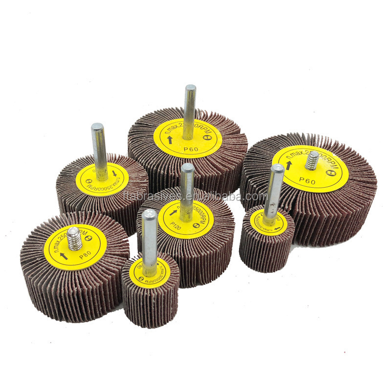 Aluminium Oxide Shaft-mounted Flap Wheels With Shank For Metal And Stainless Steel