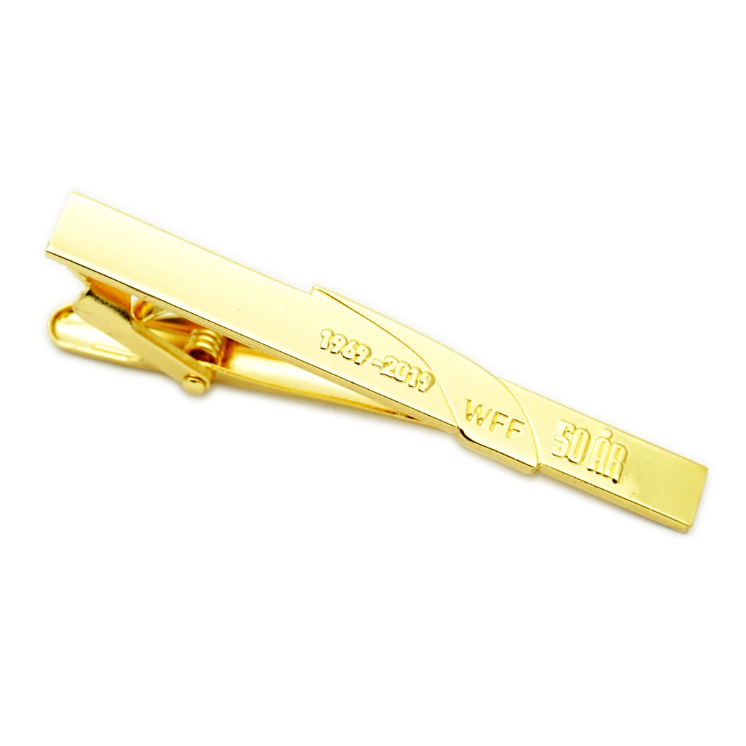 wholesale custom gold tie bar Manufacturers unique hard enamel logo men's neck tie clips high quality metal tie clip set