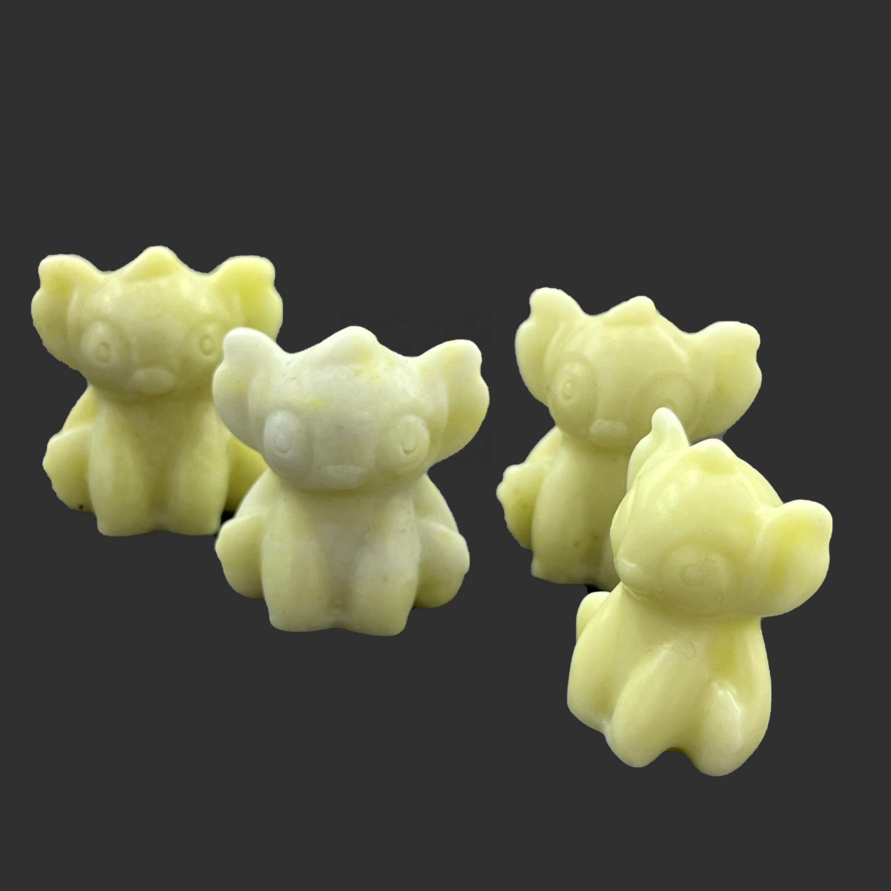 Wholesale Natural Carving Polished Mini Lemon Jade Crystal Cartoon Stitch Caved For Halloween Gifts