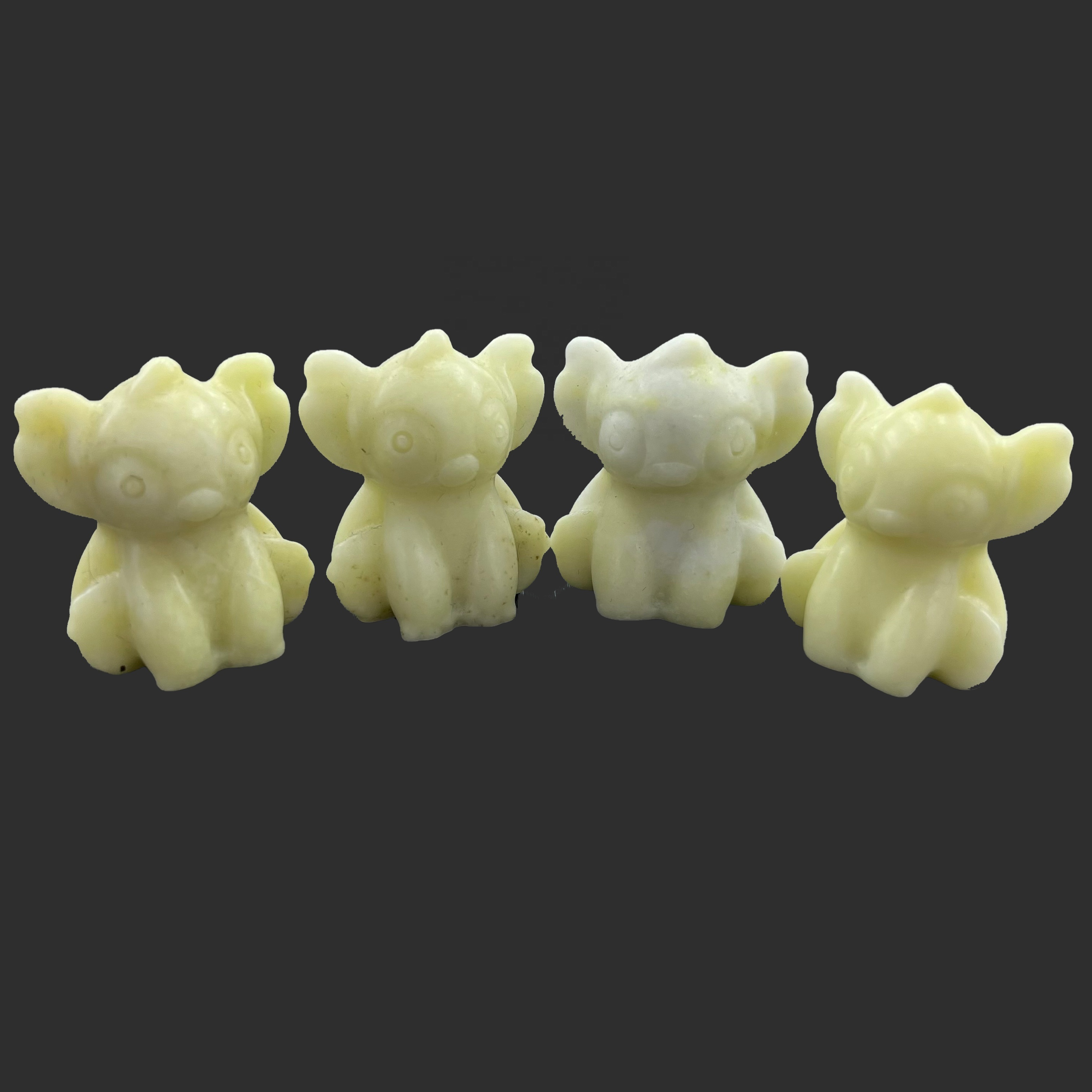 Wholesale Natural Carving Polished Mini Lemon Jade Crystal Cartoon Stitch Caved For Halloween Gifts