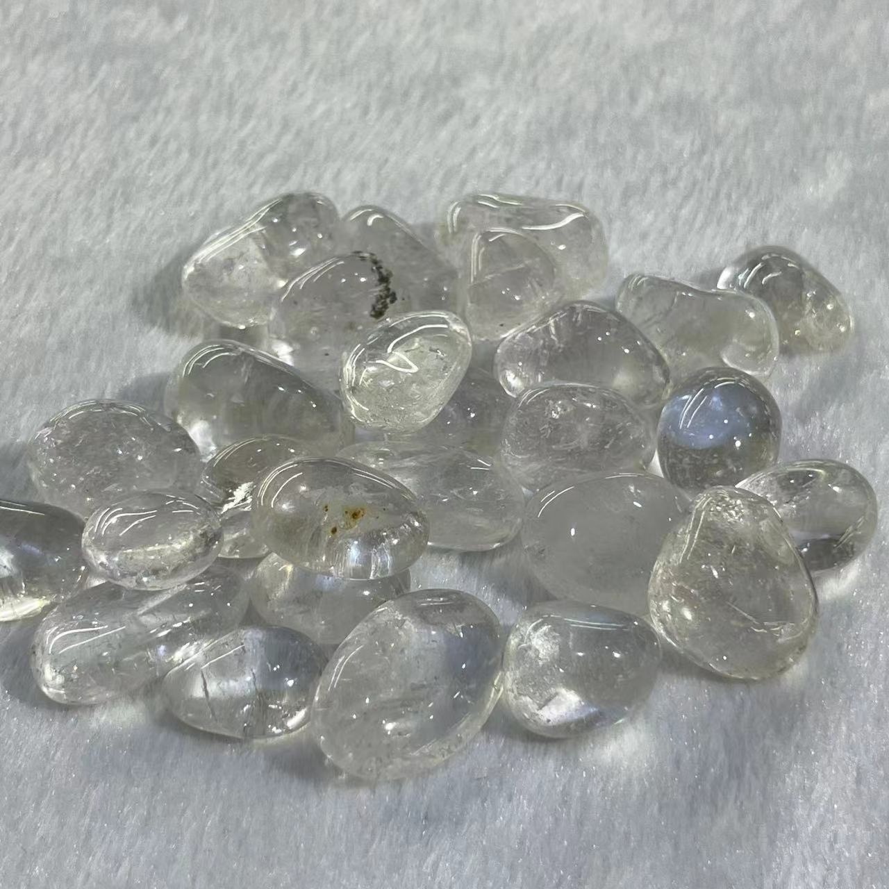 Wholesale Gemstone Polished Healing Crystals Clear Quartz tumbled Chakra Stones for fengshui