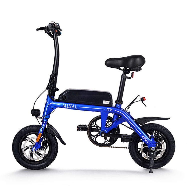 New Model 12 Inch 350W Two Seat Foldable Small Electric Mini City Ebike Folding E Bike Bicycle