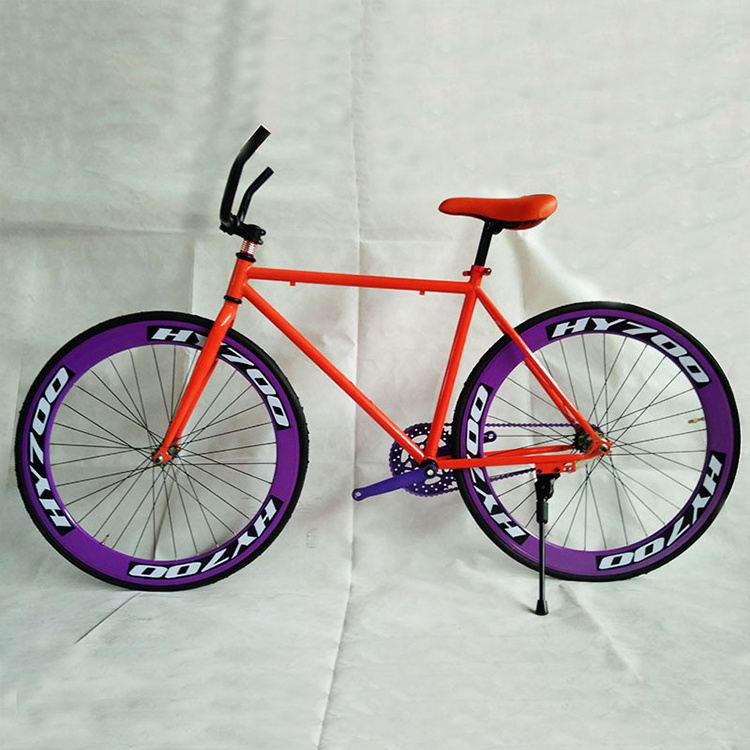 Hot OEM Single Speed Fixie Bikes 700C Fixed Gear Bicycle for Sale Track Bicycle with V Brake and Bead Pedal