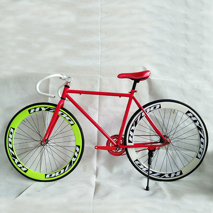 OEM Single Speed 700C Fixed Gear Bicycle Hot Sale Track Bike with V Brake and Bead Pedal