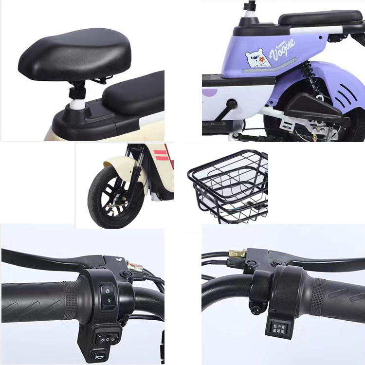 High Quality 25 mph Commuter Fast Adult Electric Moped Scooter 48V 350W Powerful 2 person Electric City Bike With Pedals