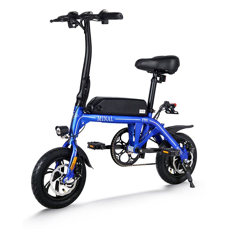 New Model 12 Inch 350W Two Seat Foldable Small Electric Mini City Ebike Folding E Bike Bicycle