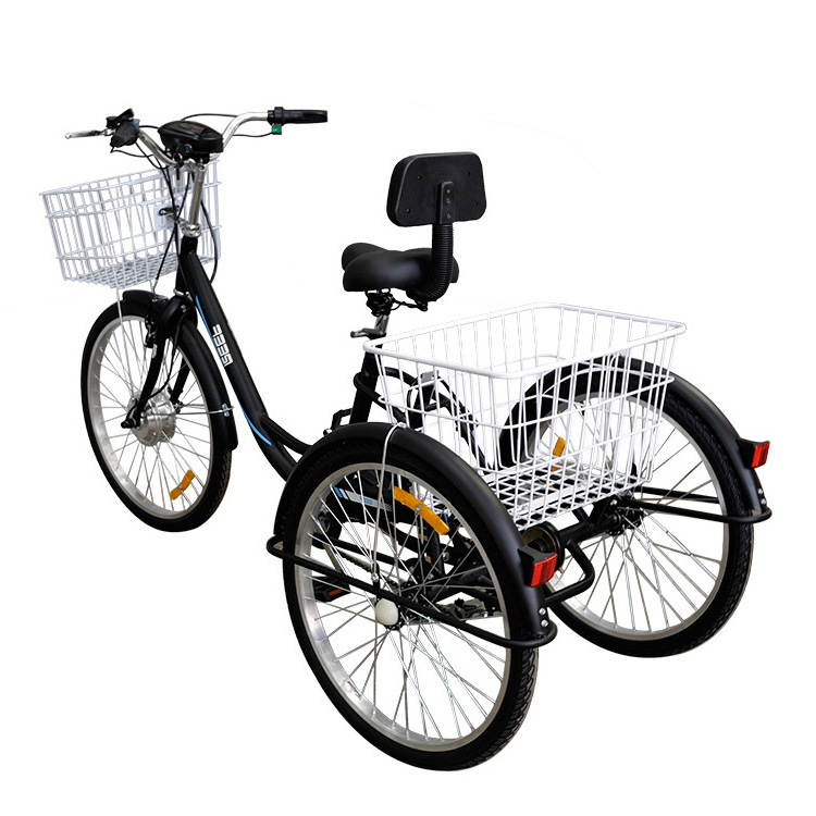 milg cheap factory custom beach bike electric occasion 3 wheel trike ce 500w adult tricycle with basket