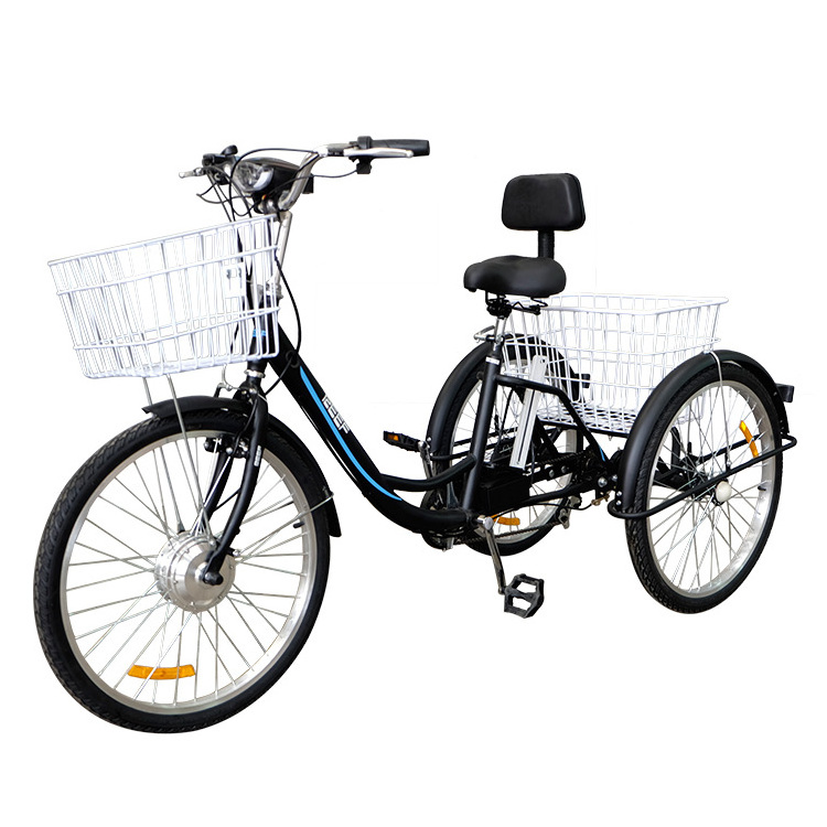 milg cheap factory custom beach bike electric occasion 3 wheel trike ce 500w adult tricycle with basket