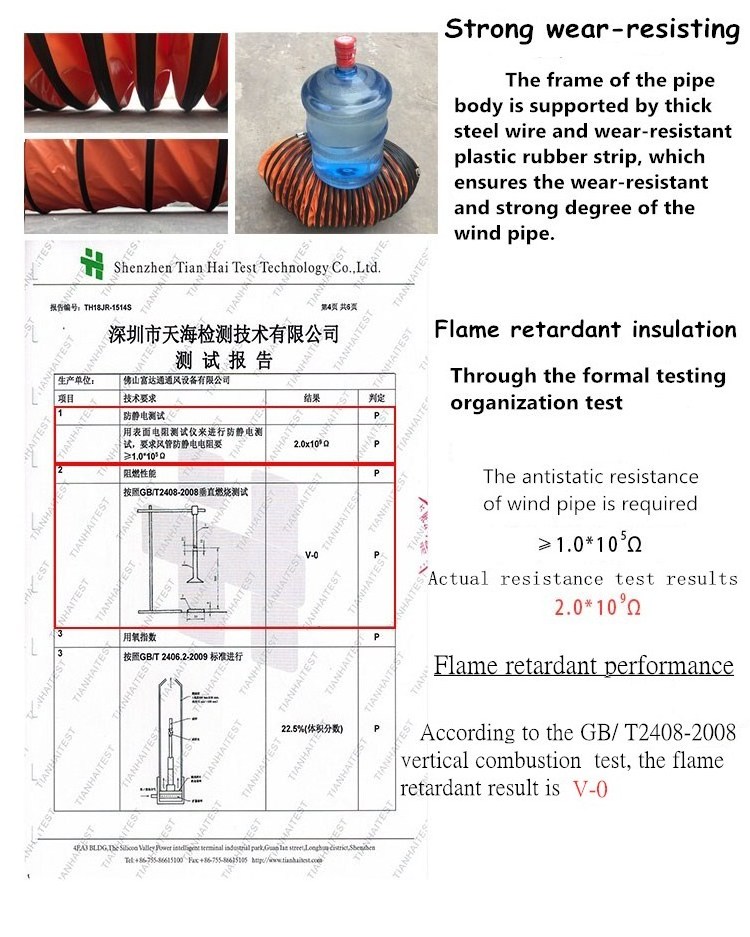 Flexible flame retardant fabric air duct