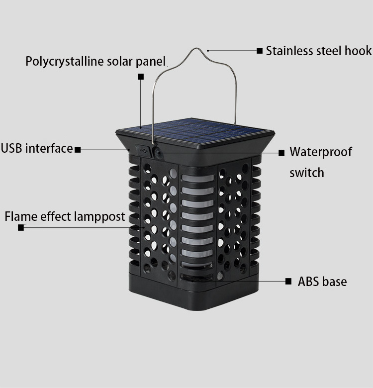 Solar Garden Lanterns Fire Torch Flame Light Solar Decorative Outdoor Garden Lantern