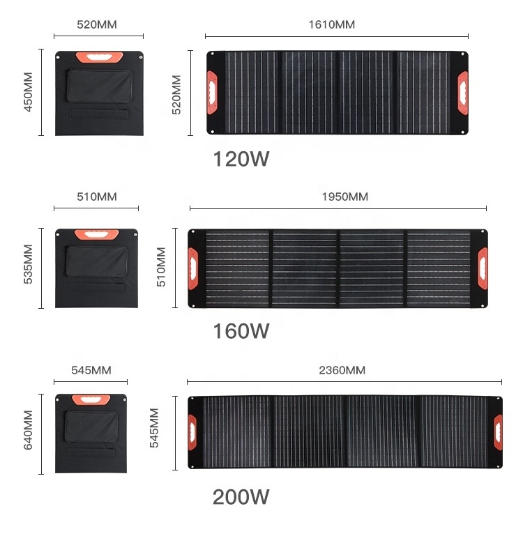 Wholesale Waterproof 100w portable folding outdoor camping monocrystalline silicon foldable solar panel