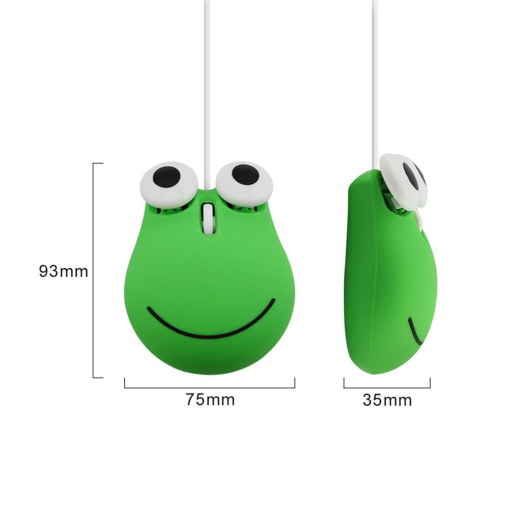 Cute Cartoon Frog  Wired Mouse Mini 3D Gift USB Optical Mice 1000 DPI Computer Office Mouse