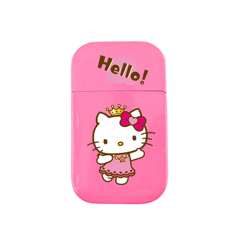 Custom Logo Pink Hello Kitty Lighter Windproof Pink Flame Cute Lighter