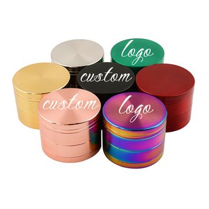 Wholesale Custom Logo Smoking Grinder 4 Layers Retractable Smoking Accessories Black Zinc Alloy Tobacco Herb