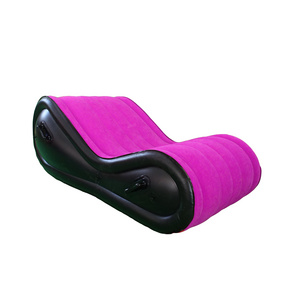 popular living room furniture inflatable flocking pvc couple lover sofa bed lovey lover sofa chair