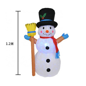 New style Christmas big Inflatables Outdoor indoor yard Decorations inflatable Snowman with Broom Rotating LED Lights