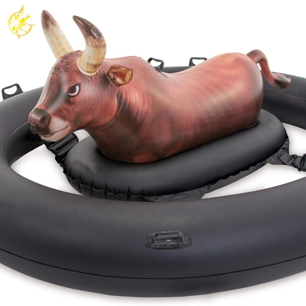 Inflatable bull float tube swimming pool water party ride on toys for adult/kid fun pool float