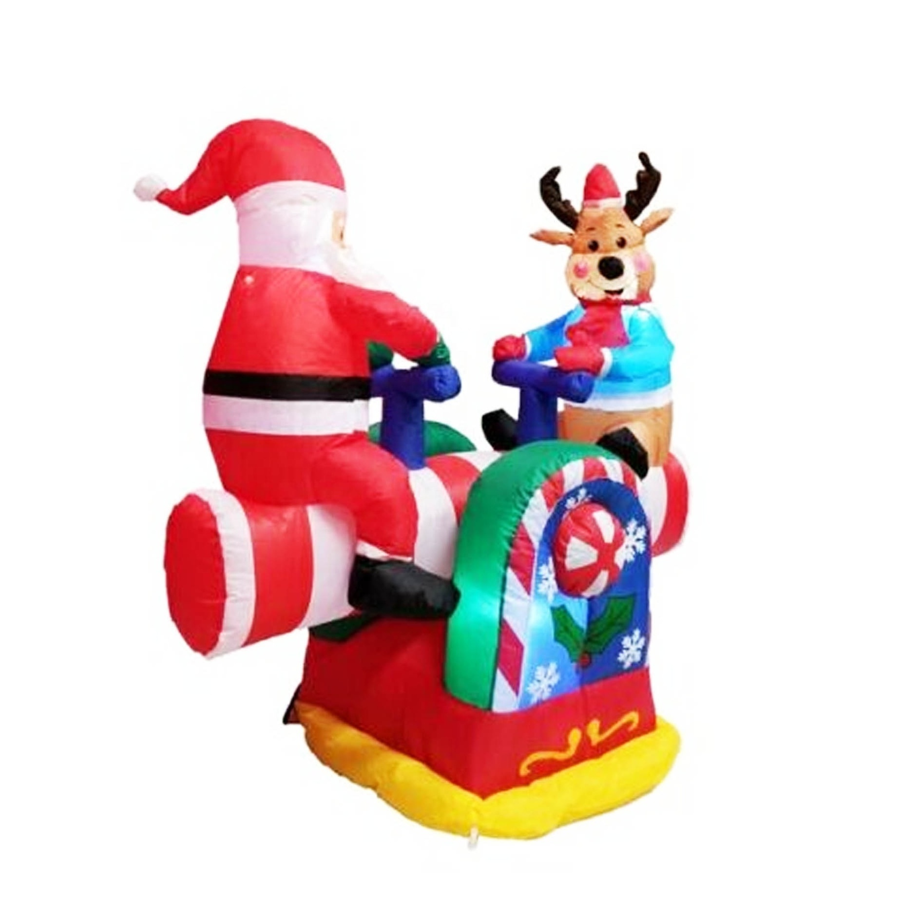 Christmas Inflatables Animated Santa Reindeer Teeter Totter Yard Lighted Decor