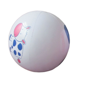 Custom PVC inflatable beach ball Cow pattern water toy ball for adults and children seaside beach entertainment