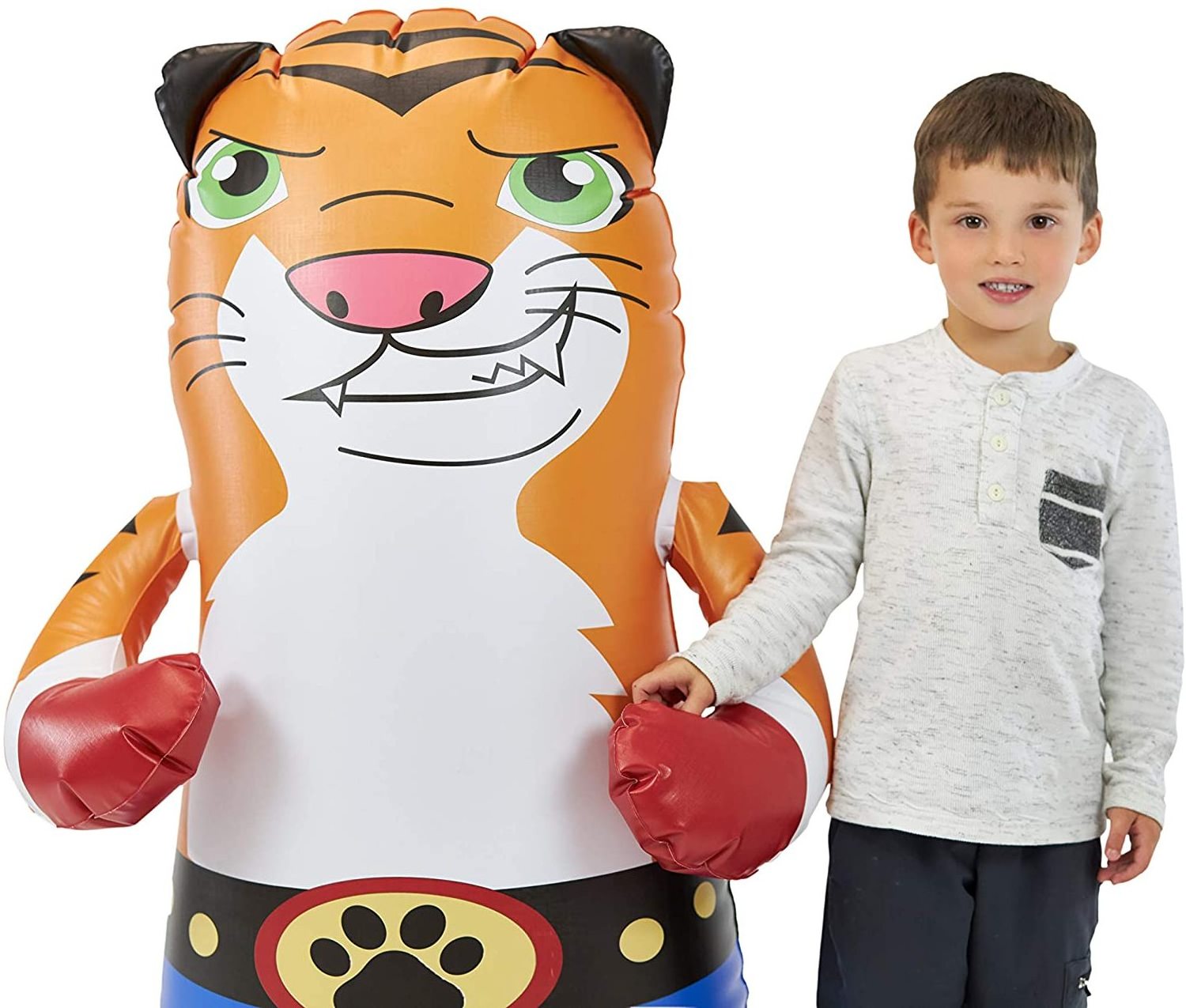 custom 1.2m tall inflatable fitness toy animal tiger tumbler kids Inflatable PVC Punching bag