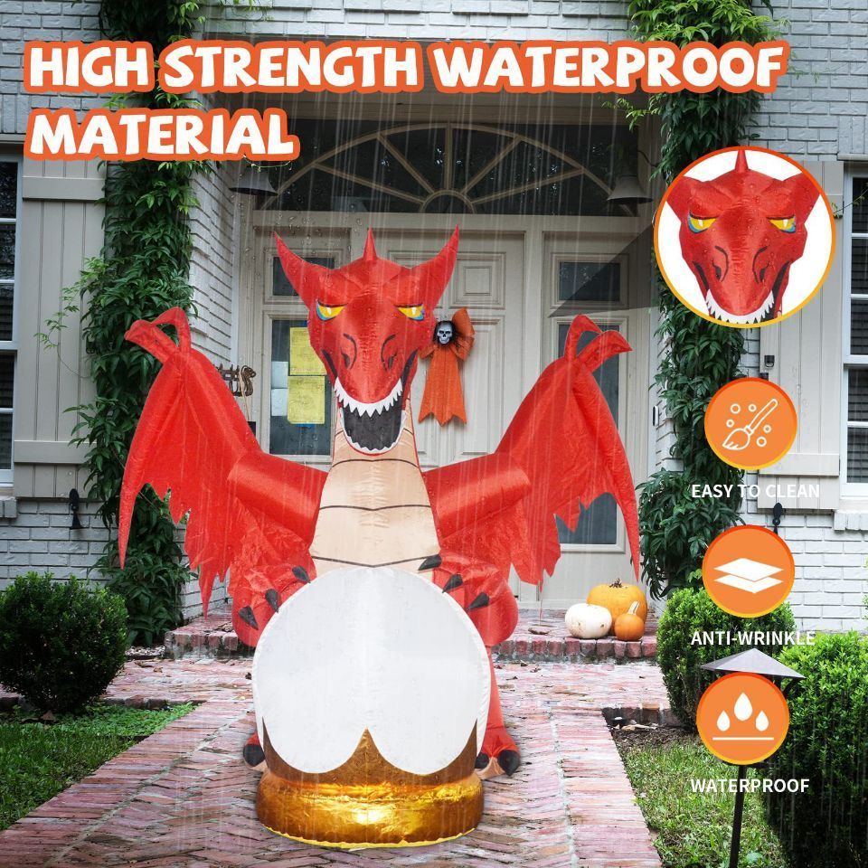 Professional Design Fire Dragon and Ice Dragon Halloween Decoration Inflatable Dragon Flame  Outdoor Courtyard