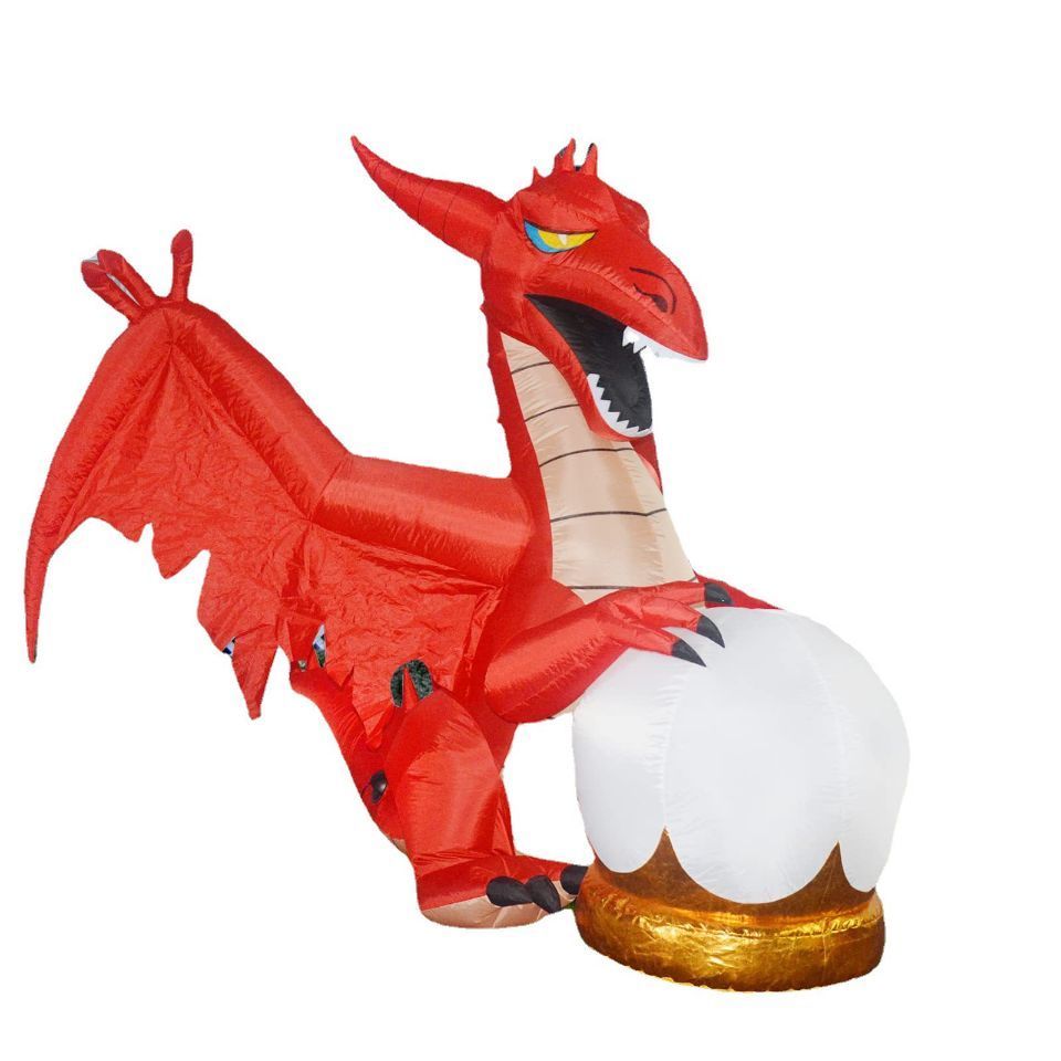 Professional Design Fire Dragon and Ice Dragon Halloween Decoration Inflatable Dragon Flame  Outdoor Courtyard