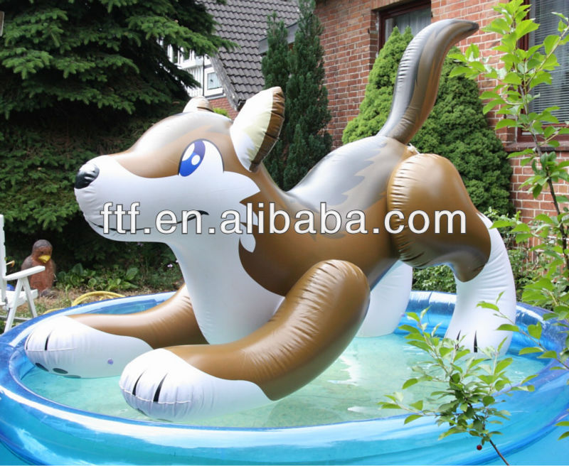 inflatable wolf in a pool,inflatable wolf poolride toy,inflatable animal toy